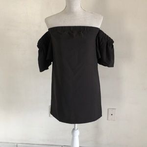 Black off shoulder dress with sleeves